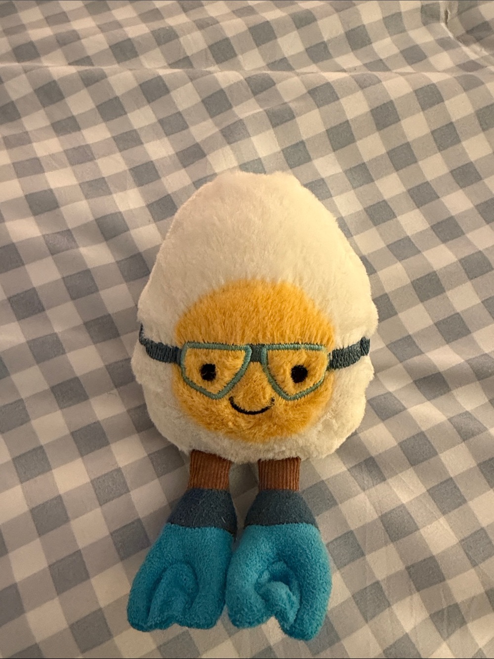 Jellycat White and Yellow Egg Plush scuba edition